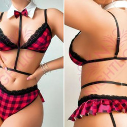 Papyonlu Çekici Fantazi Öğrenci Kostümü7041